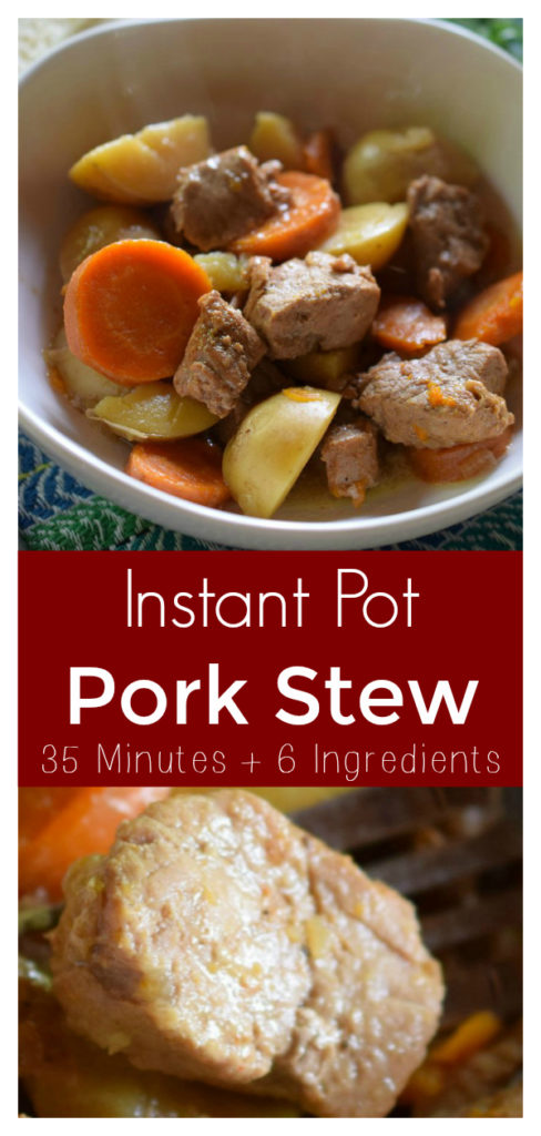 Instant Pot Pork Stew - Tender and delicious pork stew made in just 40 minutes! Tender pork, carrots, and potatoes are filled with flavor! Stew Recipe | Pork Stew | Instant Pot Stew #dinner #easydinner #easyrecipe #stew #instantpot #pork