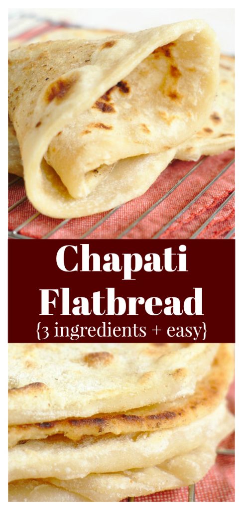 Chapati Flatbread - An easy flatbread recipe made from just 3 simple ingredients. Also known as roti, this flatbread is popular across India, East Africa, and more.  Chapati Recipe | Flatbread Recipe | 3 Ingredient Flatbread #flatbread #bread #easyrecipe