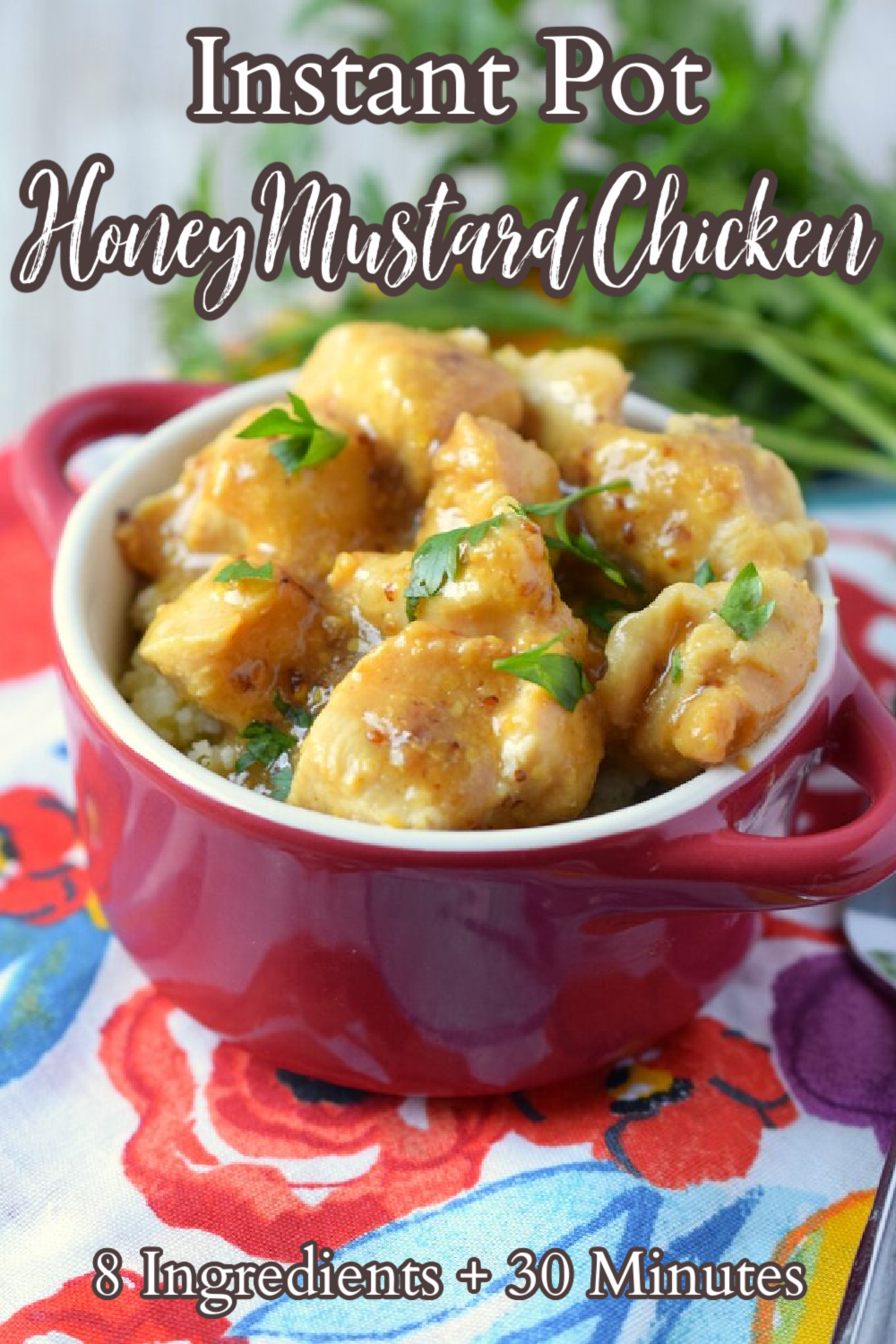 Instant Pot Honey Mustard Chicken - A quick and easy meal ready in less than 30 minutes. Sweet and tangy honey mustard sauce over chicken cooked right in the Instant Pot. Instant Pot Honey Mustard Chicken | Instant Pot Chicken | Honey Mustard Chicken